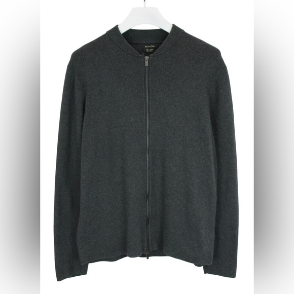 Massimo Dutti Men's Cotton Silk Gray Cardigan Sweater - Picture 1 of 10